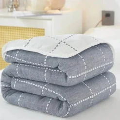Wrap u0026 Relax Bettzeug-Klassische Baumwolldecke – Sechslagige dünne Gazedecke für Betten und Sofas