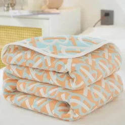 Wrap u0026 Relax Bettzeug-Klassische Baumwolldecke – Sechslagige dünne Gazedecke für Betten und Sofas