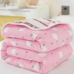 Wrap u0026 Relax Bettzeug-Klassische Baumwolldecke – Sechslagige dünne Gazedecke für Betten und Sofas