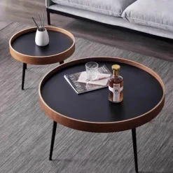 Comfort u0026 Style Möbel-Kleiner runder Couchtisch – Minimalistisches nordisches Design für moderne Wohnungen