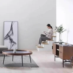 Comfort u0026 Style Möbel-Kleiner runder Couchtisch – Minimalistisches nordisches Design für moderne Wohnungen