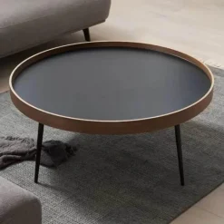 Comfort u0026 Style Möbel-Kleiner runder Couchtisch – Minimalistisches nordisches Design für moderne Wohnungen