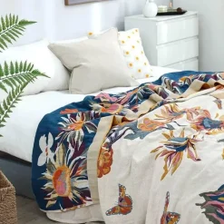 Wrap u0026 Relax Bettzeug-Klimaanlagendecke aus Baumwollgaze – Luxuriöser europäischer Überwurf