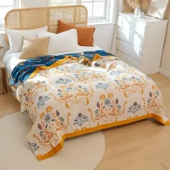 Wrap u0026 Relax Bettzeug-Klimaanlagendecke aus Baumwollgaze – Luxuriöser europäischer Überwurf