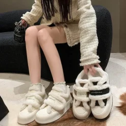 Damen Wilderness Haven Damenschuhe-Klobige Plateauschuhe – Plüsch-Schuhwerk mit erhöhtem Absatz