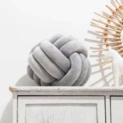Pillow Haven Bettzeug-Knotenball-Plüschkissen - Gemütliches Dekokissen