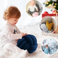 Pillow Haven Bettzeug-Knotenball-Plüschkissen - Gemütliches Dekokissen