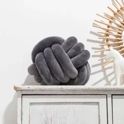 Pillow Haven Bettzeug-Knotenball-Plüschkissen - Gemütliches Dekokissen