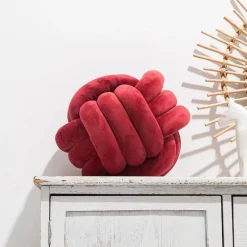 Pillow Haven Bettzeug-Knotenball-Plüschkissen - Gemütliches Dekokissen