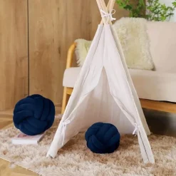 Pillow Haven Bettzeug-Knotenball-Plüschkissen - Gemütliches Dekokissen
