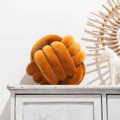 Pillow Haven Bettzeug-Knotenball-Plüschkissen - Gemütliches Dekokissen