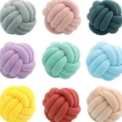 Pillow Haven Bettzeug-Knotenball-Plüschkissen - Gemütliches Dekokissen