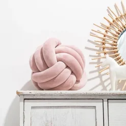 Pillow Haven Bettzeug-Knotenball-Plüschkissen - Gemütliches Dekokissen