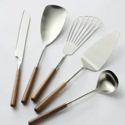 Feast u0026 Flair Küche & Esszimmer-Kochset aus Edelstahl – Utensilien und Tortenheber mit Pfirsichgriff