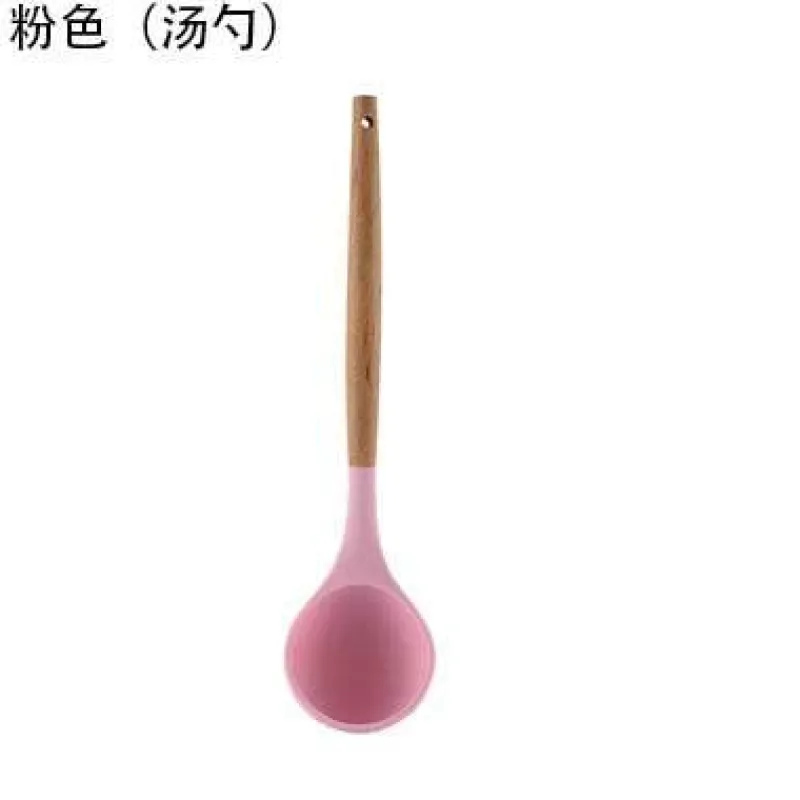 Tom Küche & Esszimmer-Kochutensilien-Set aus Silikon – Küchenutensilien in Lebensmittelqualität mit Holzgriff