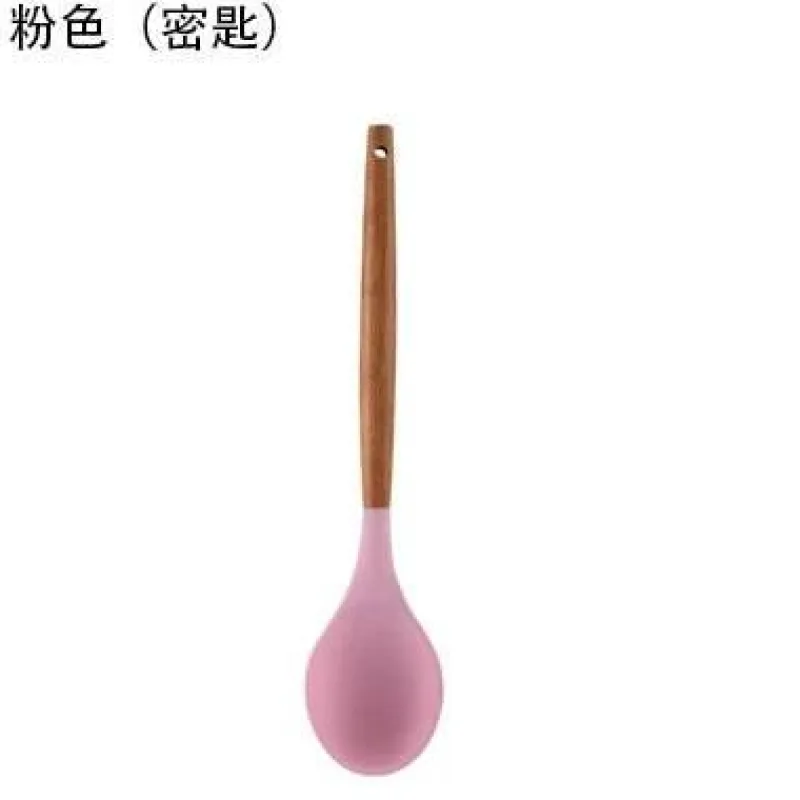 Tom Küche & Esszimmer-Kochutensilien-Set aus Silikon – Küchenutensilien in Lebensmittelqualität mit Holzgriff