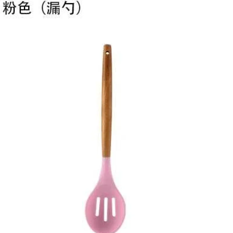 Tom Küche & Esszimmer-Kochutensilien-Set aus Silikon – Küchenutensilien in Lebensmittelqualität mit Holzgriff