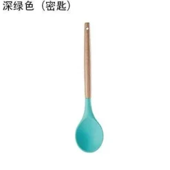 Tom Küche & Esszimmer-Kochutensilien-Set aus Silikon – Küchenutensilien in Lebensmittelqualität mit Holzgriff