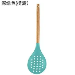 Tom Küche & Esszimmer-Kochutensilien-Set aus Silikon – Küchenutensilien in Lebensmittelqualität mit Holzgriff