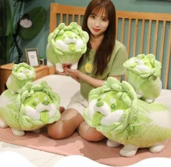 Plush Perch Bettzeug-Kohl-Hundekissen - Süßes Plüsch-Gemüse-Haustierspielzeug