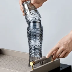 Feast Essentials Küche & Esszimmer-Koi Stapelgläser-Set – 4-teilige Trinkgeschirr-Kollektion