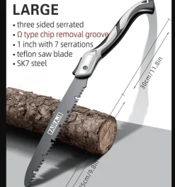 The Outdoor Vault Camping-Werkzeuge|Outdoor-Artikel-Kompakte, zusammenklappbare Handsäge – tragbares Camping-Holzbearbeitungswerkzeug