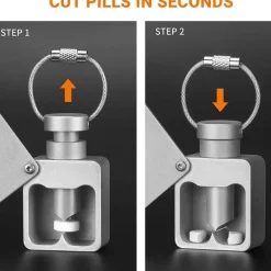 Trail Tech Outdoor-Gadgets|Outdoor-Artikel-Kompakter, wasserdichter Pillentrenner aus Aluminium – Mini-Medikamenten-Organizer