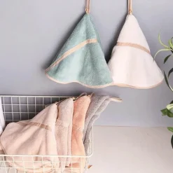 Tom Küche & Esszimmer-Korallensamt-Handtuch – rundes, weiches, super saugfähiges Badetuch