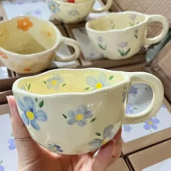 Plates u0026 More Küche & Esszimmer-Koreanische Keramik-Blumentasse - Handgeknöpfte Kaffee- und Teetasse