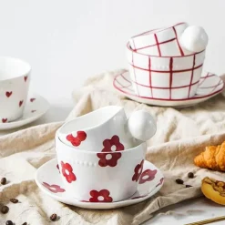 Tom Küche & Esszimmer-Koreanisches Keramik-Kaffeetassen-Set - Kreative Tee-Milch-Tassen Großhandel Geburtstagsgeschenk