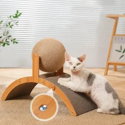Furendo Haustierzubehör|Reinigungswerkzeuge Für Haustiere-Kratzbrett aus Holz für Katzen – lustiges Katzenspielzeug, Spielzubehör