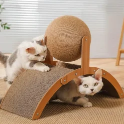Furendo Haustierzubehör|Reinigungswerkzeuge Für Haustiere-Kratzbrett aus Holz für Katzen – lustiges Katzenspielzeug, Spielzubehör
