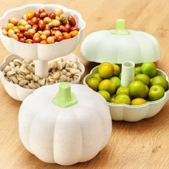 Space Savvy Küche & Esszimmer-Kürbis-Snack-Aufbewahrungsbox – Mehrschichtiger Halloween-Organizer