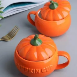 The Cozy Mug Küche & Esszimmer-Kürbistasse aus Keramik – Kreative Herbst-Kaffeetasse