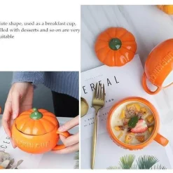 The Cozy Mug Küche & Esszimmer-Kürbistasse aus Keramik – Kreative Herbst-Kaffeetasse