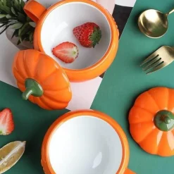 The Cozy Mug Küche & Esszimmer-Kürbistasse aus Keramik – Kreative Herbst-Kaffeetasse