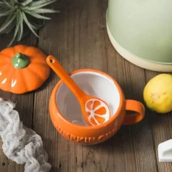 The Cozy Mug Küche & Esszimmer-Kürbistasse aus Keramik – Kreative Herbst-Kaffeetasse