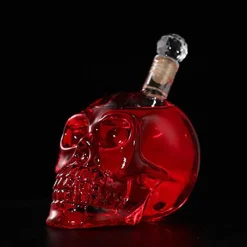 The Decor Haven Küche & Esszimmer-Kristallschädel-Dekanter – Einzigartige Spirituosenflasche aus Glas