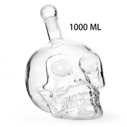 The Decor Haven Küche & Esszimmer-Kristallschädel-Dekanter – Einzigartige Spirituosenflasche aus Glas
