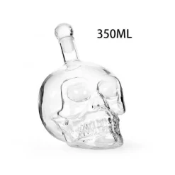 The Decor Haven Küche & Esszimmer-Kristallschädel-Dekanter – Einzigartige Spirituosenflasche aus Glas