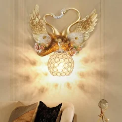 Bright Accents Beleuchtung-Kristallschwanen-Wandleuchte – Elegante dekorative Beleuchtung