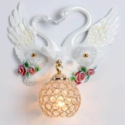 Bright Accents Beleuchtung-Kristallschwanen-Wandleuchte – Elegante dekorative Beleuchtung