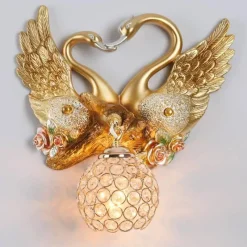 Bright Accents Beleuchtung-Kristallschwanen-Wandleuchte – Elegante dekorative Beleuchtung