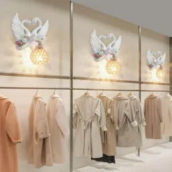 Bright Accents Beleuchtung-Kristallschwanen-Wandleuchte – Elegante dekorative Beleuchtung