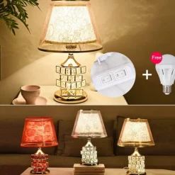 Bright Accents Beleuchtung-Kristall-Tischlampe – Elegante Beleuchtung für romantisches Ambiente