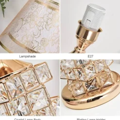 Bright Accents Beleuchtung-Kristall-Tischlampe – Elegante Beleuchtung für romantisches Ambiente