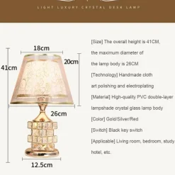 Bright Accents Beleuchtung-Kristall-Tischlampe – Elegante Beleuchtung für romantisches Ambiente