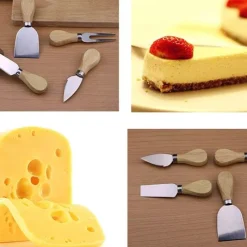 Tom Küche & Esszimmer-Käsemesser-Set aus Edelstahl – Werkzeuge mit Holzgriff