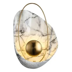 Glow Haven Beleuchtung-Küsten-Marmor-Muschel-Wandlampe – Elegante Strandbeleuchtung