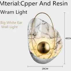 Glow Haven Beleuchtung-Küsten-Marmor-Muschel-Wandlampe – Elegante Strandbeleuchtung